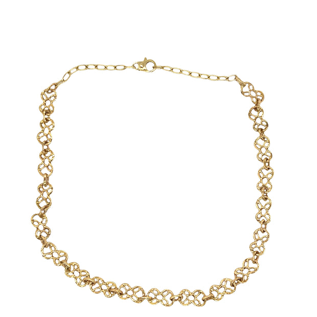 Ornate 14k Yellow Gold Choker Necklace