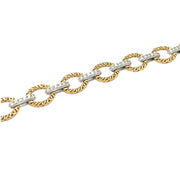 14K W/Y Gold and Natural Diamond Bracelet