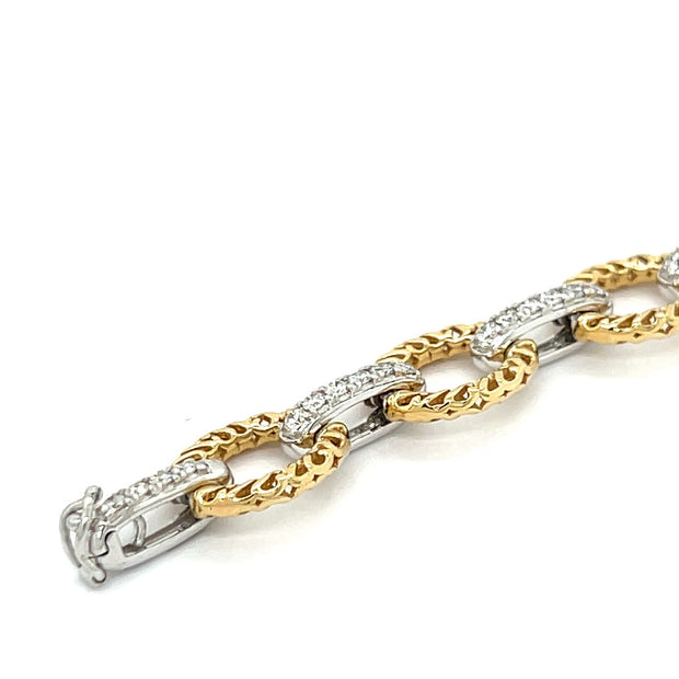 14K W/Y Gold and Natural Diamond Bracelet