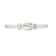 Large Moissanite Bracelet in Rhodium Plated Sterling Silver