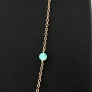Sterling Silver and Rose Gold Opal Station Necklace