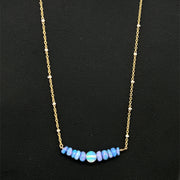 Sterling Silver and 14K Vermeil Opal Necklace