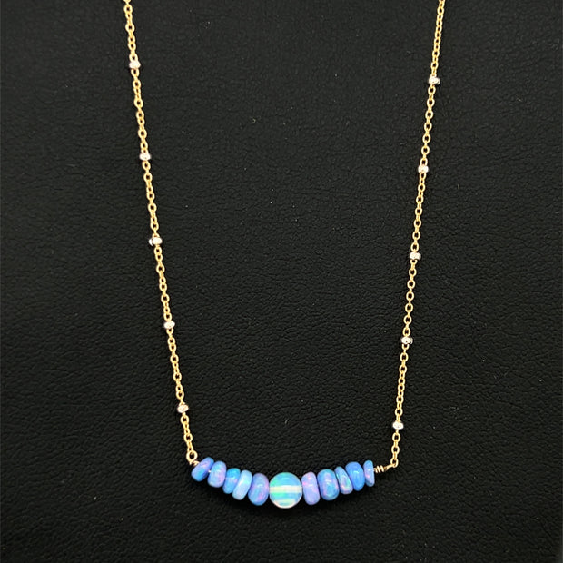 Sterling Silver and 14K Vermeil Opal Necklace