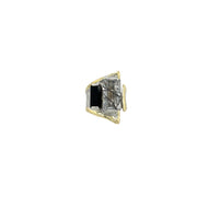 14K Gold Fusion Ring with Rutilated Quartz and Onyx