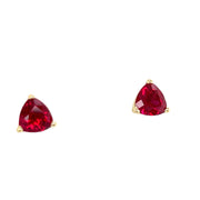 Lab Grown Ruby Studs in 14K Yellow Gold