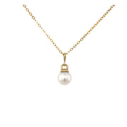 14K White Cultured Akoya Pearl Pendant