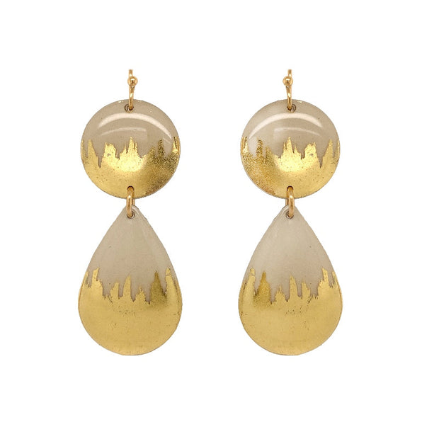 Evocateur Skyline Cream Mini Teardrop Earrings