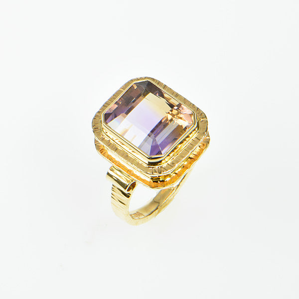 Michael Baksa Ametrine Band Ring in 14K Yellow Gold
