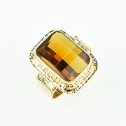 Michael Baksa 14K Gold Honey Pixel Cut Citrine Ring