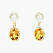 Michael Baksa 14KY Rio Grande and Pearl Earrings