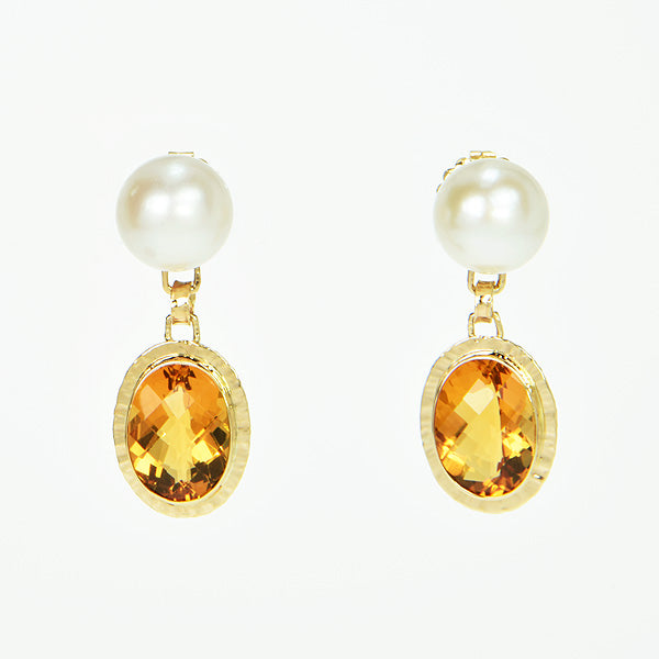 Michael Baksa 14KY Rio Grande and Pearl Earrings