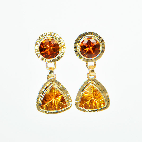 Michael Baksa 14K Citrine Drop Earrings