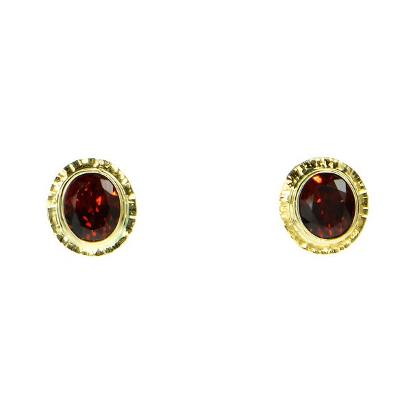 Michael Baksa Ceylon Garnet Earrings in 14K Yellow Gold