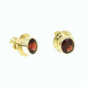 Michael Baksa Ceylon Garnet Earrings in 14K Yellow Gold