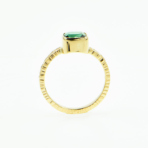 Michael Baksa 14KY Green Tourmaline Ring