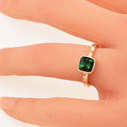 Michael Baksa 14KY Green Tourmaline Ring