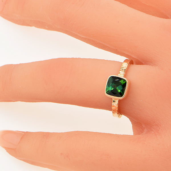 Michael Baksa 14KY Green Tourmaline Ring