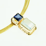 Michael Baksa Afghan Moonstone and Iolite Pendant in 14K Yellow Gold