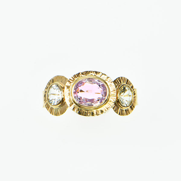 Michael Baksa 14K Pastel Ceylon Sapphire Ring