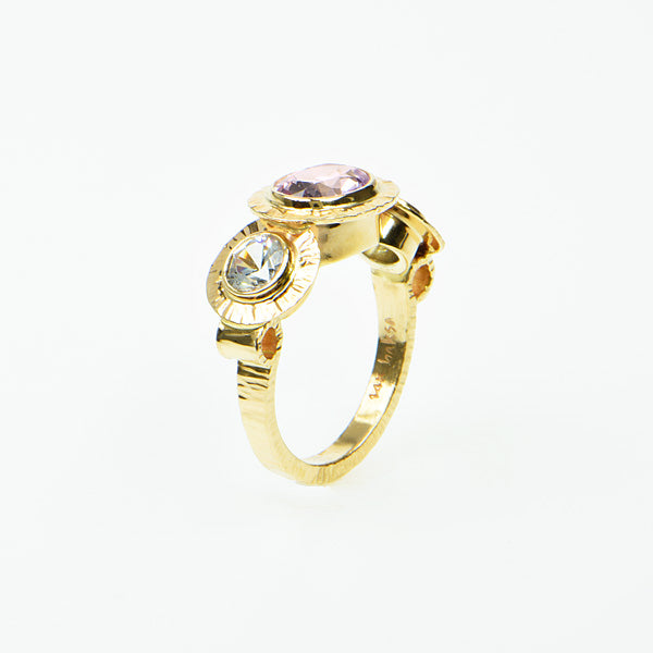 Michael Baksa 14K Pastel Ceylon Sapphire Ring