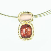 Michael Baksa Pink Tourmaline and Rose Quartz Pendant