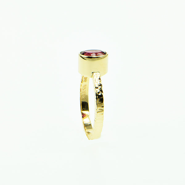 Michael Baksa Rhodolite Garnet 14K Gold Ring