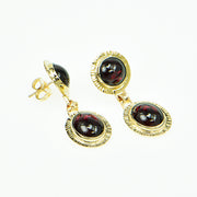 Michael Baksa 14K Rhodolite Garnet Cabochon Drop Earrings