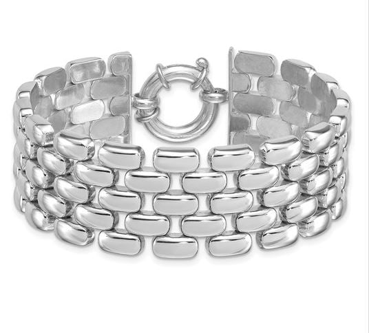 Sterling Silver Panther Link Bracelet