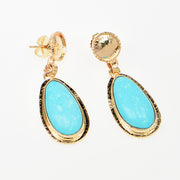 Michael Baksa 14KY Sleeping Beauty Turquoise Drop Earrings