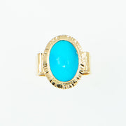 Michael Baksa 14K Sleeping Beauty Turquoise RIng