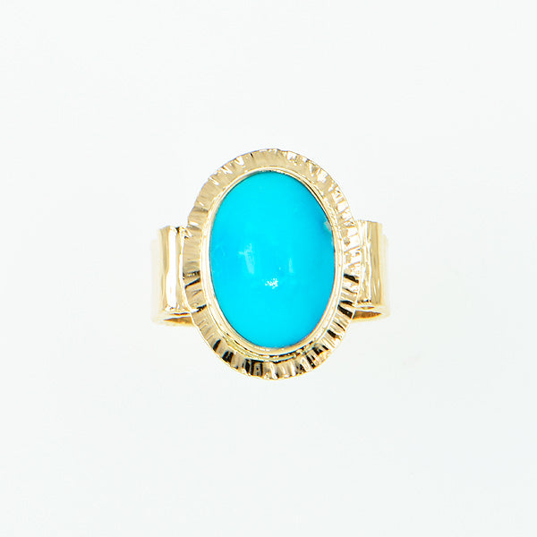 Michael Baksa 14K Sleeping Beauty Turquoise RIng