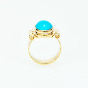 Michael Baksa 14K Sleeping Beauty Turquoise RIng