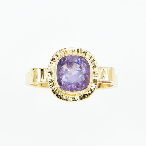 Michael Baksa Lavender Ceylon Spinel Ring in 14K 