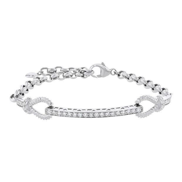 14K White Gold and Diamond Bracelet