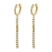 14K Yellow Gold Diamond Dangle Earrings