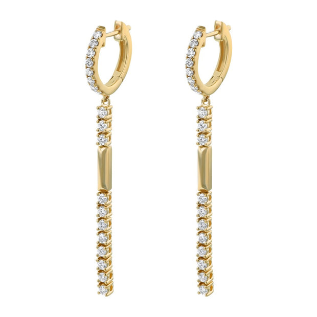 14K Yellow Gold Diamond Dangle Earrings