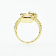 Michael Baksa 14k Imperial Topaz, Emerald and Yellow Sapphire Ring