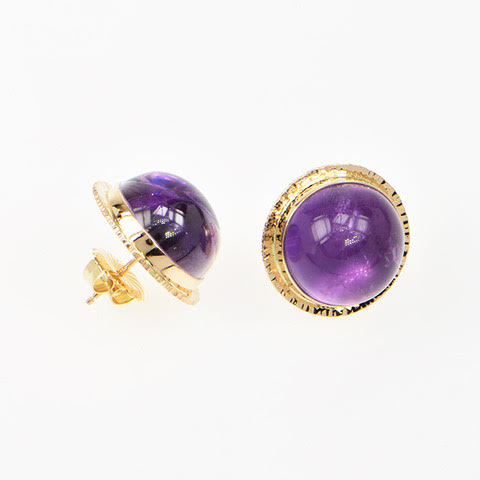Michael Baksa Cabochon Amethyst Earrings