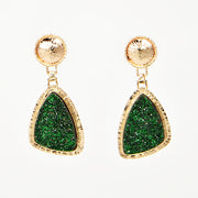 Michael Baksa 14K Drusy Uvarovite Drop Earrings