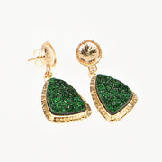 Michael Baksa 14K Drusy Uvarovite Drop Earrings