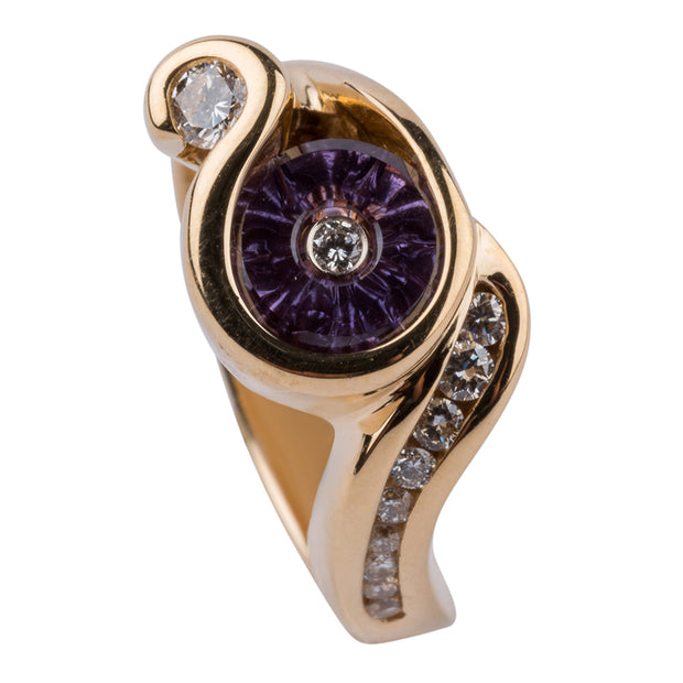 Gordon Aatlo Legacy Purple Sapphire & Diamond TorusRing - Aatlo Jewelry Gallery