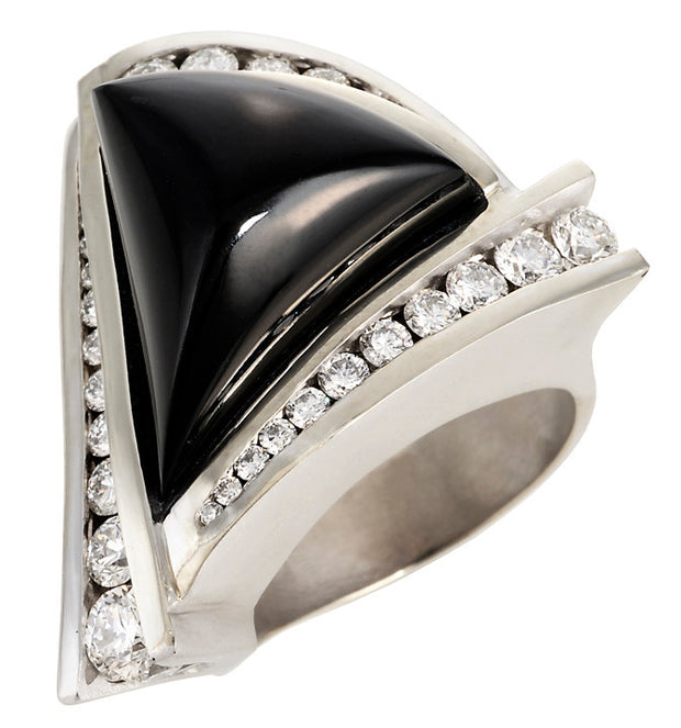 Gordon Aatlo Legacy Collection: Black Jade and Diamond Ring - Aatlo Jewelry Gallery