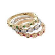 14K Rose Gold Ruby And Diamond Stacking Ring - Aatlo Jewelry Gallery