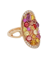 14K Rose Gold Multi Sapphire and Diamond Ring - Aatlo Jewelry Gallery