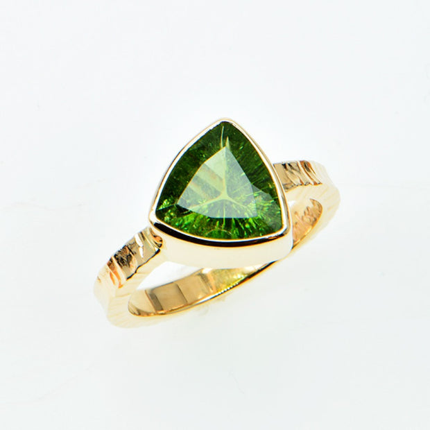 Michael Baksa 14K Gold Forest Green Tourmaline Ring - Aatlo Jewelry Gallery