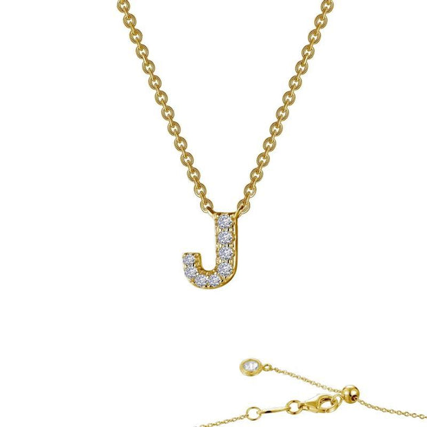 Lafonn Designer Diamond Block Letter Initial Necklace for Initial J