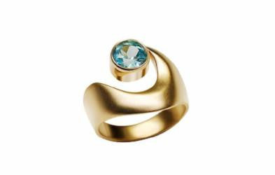 Gordon Aatlo Designs 14k Yellow Gold Blue Zircon Ring - Aatlo Jewelry Gallery