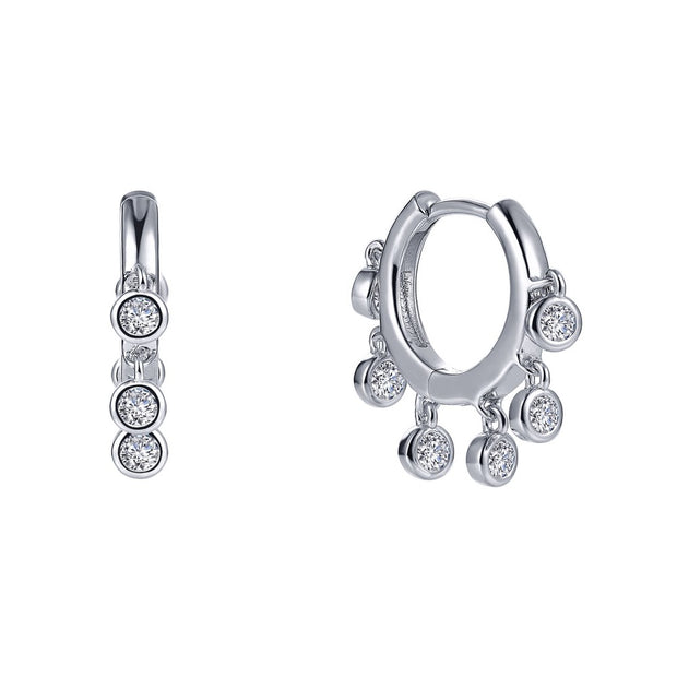Lafonn Lassaire Diamond Dangling Huggie Earrings