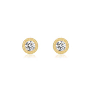 Lafonn Lassaire Diamond Stud Brushed Gold Earrings