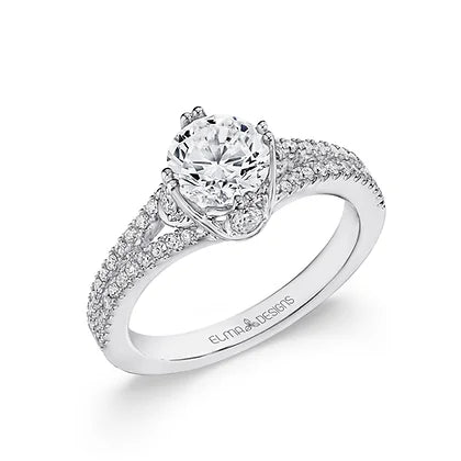 ELMA Designs 18k Diamond Pave' Engagement Ring